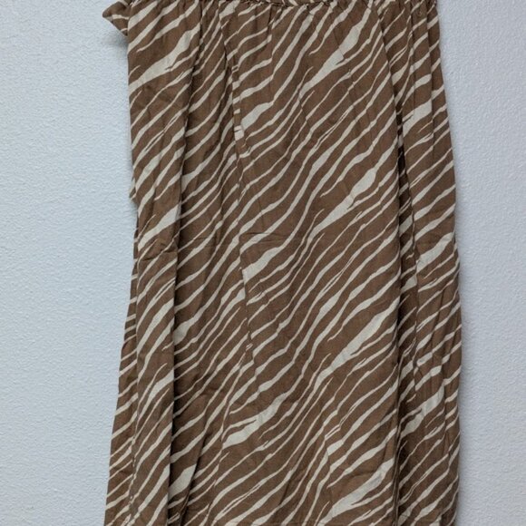 A NEW DAY Brown Zebra Animal Patterned Print Faux Wrap Bow Midi Skirt - XL - Picture 2 of 4